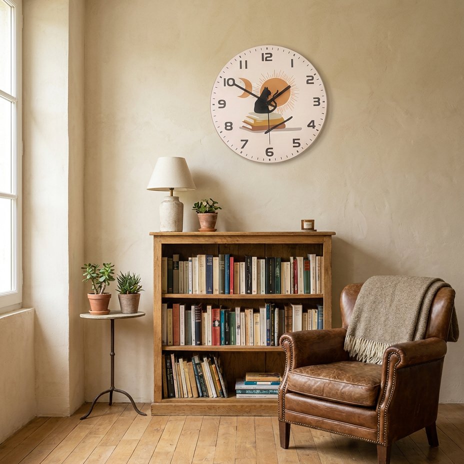 Reloj de Pared Gato Literario - imagen 2