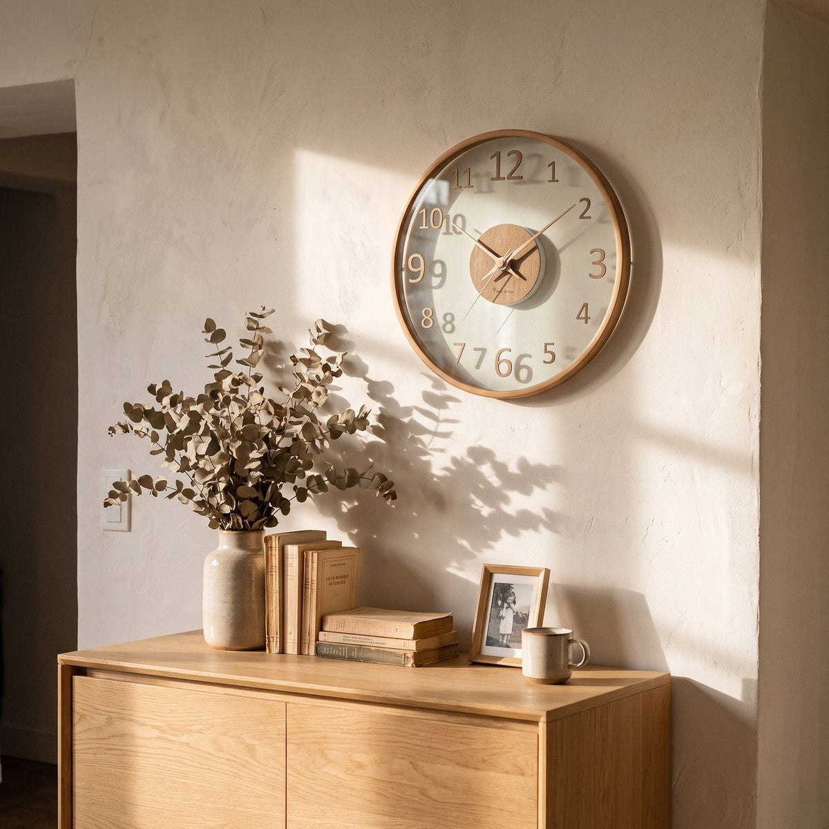 Reloj de Pared Números de Madera
