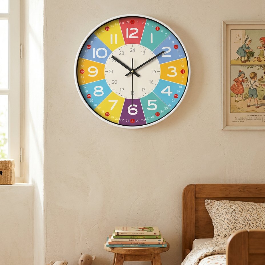 Reloj de Pared Números de Colores