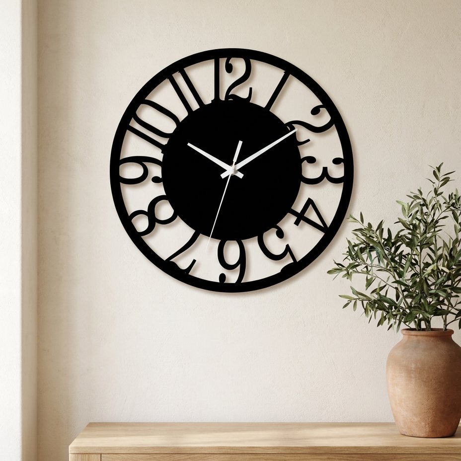 Reloj de Pared Números Recortados