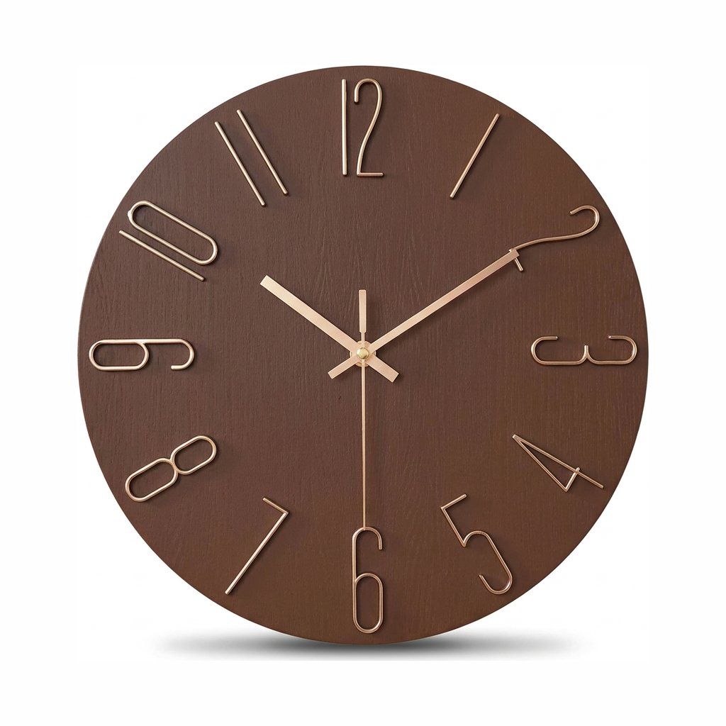 Reloj de Pared Números Dorados - imagen 6