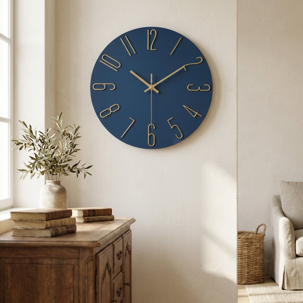 Reloj de Pared Números Dorados