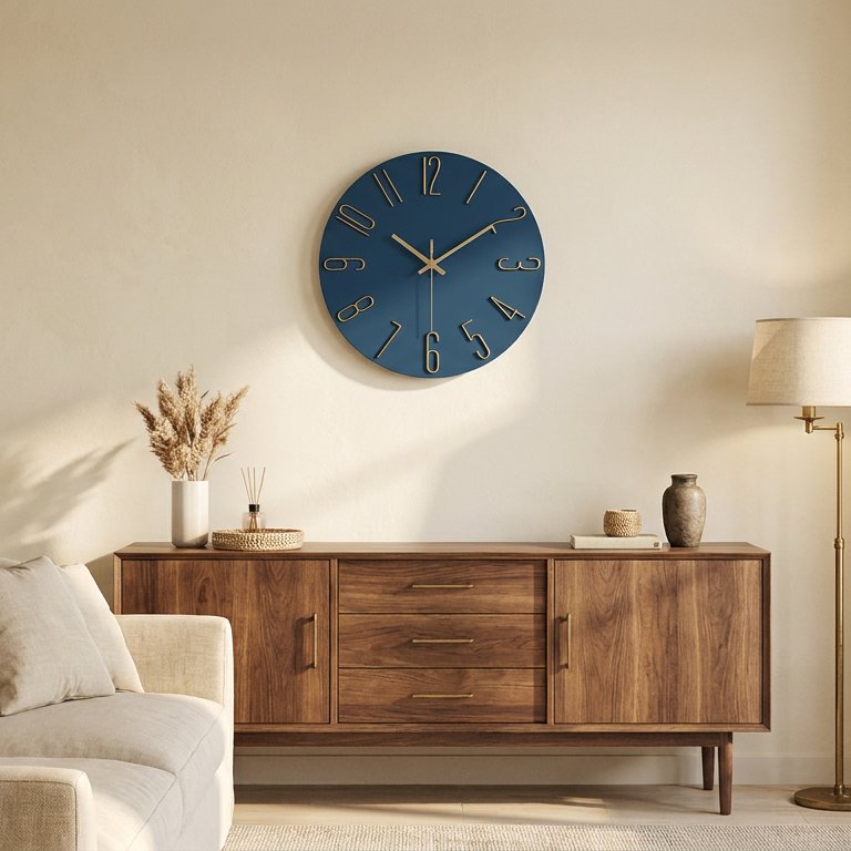 Reloj de Pared Números Dorados - imagen 2