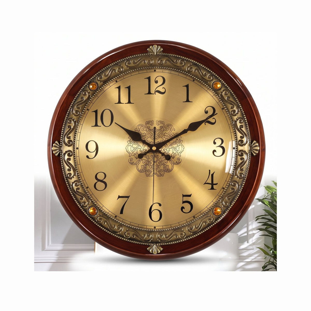 Reloj de Pared Dorado Números Romanos - imagen 4