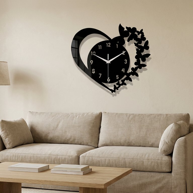 Reloj de Pared Corazón Mariposas - imagen 2