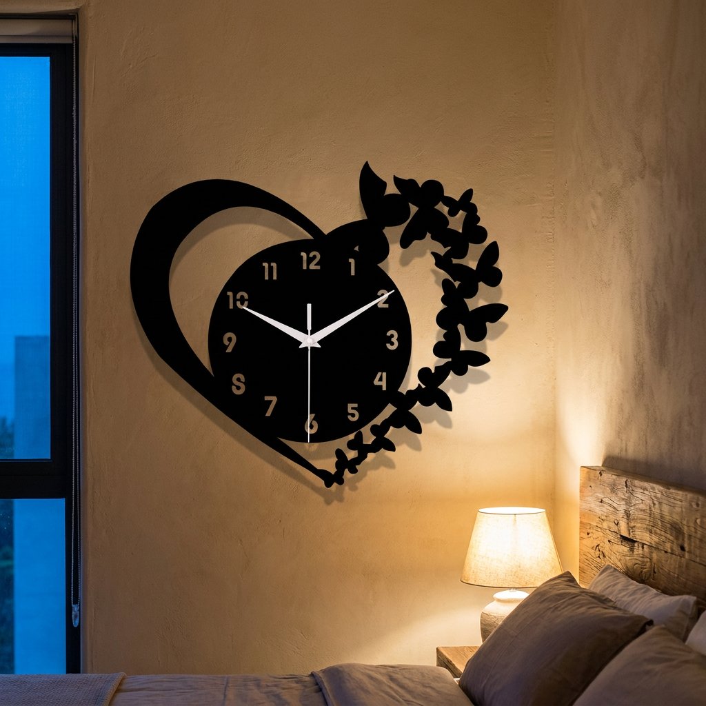 Reloj de Pared Corazón Mariposas - imagen 4