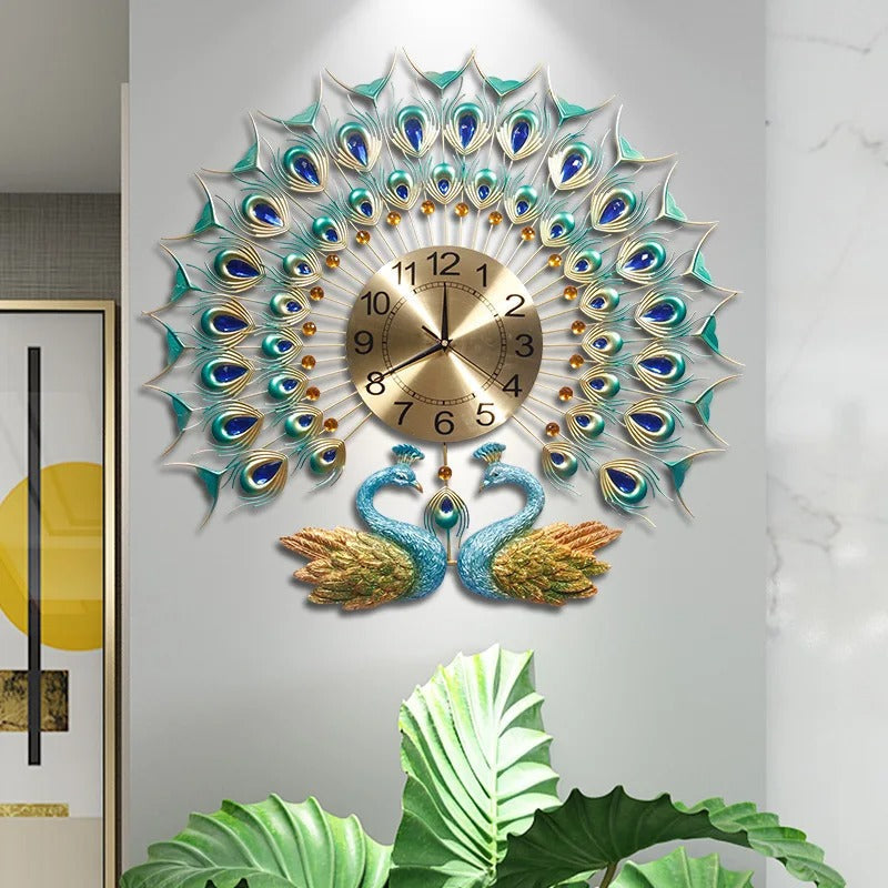 Reloj de Pared Pavo Real Lujoso - imagen 2