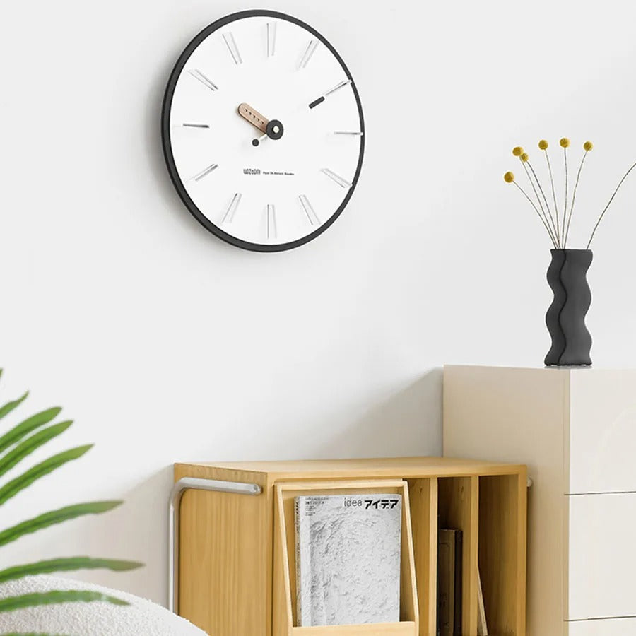 Reloj de Pared Minimalista Negro - imagen 2