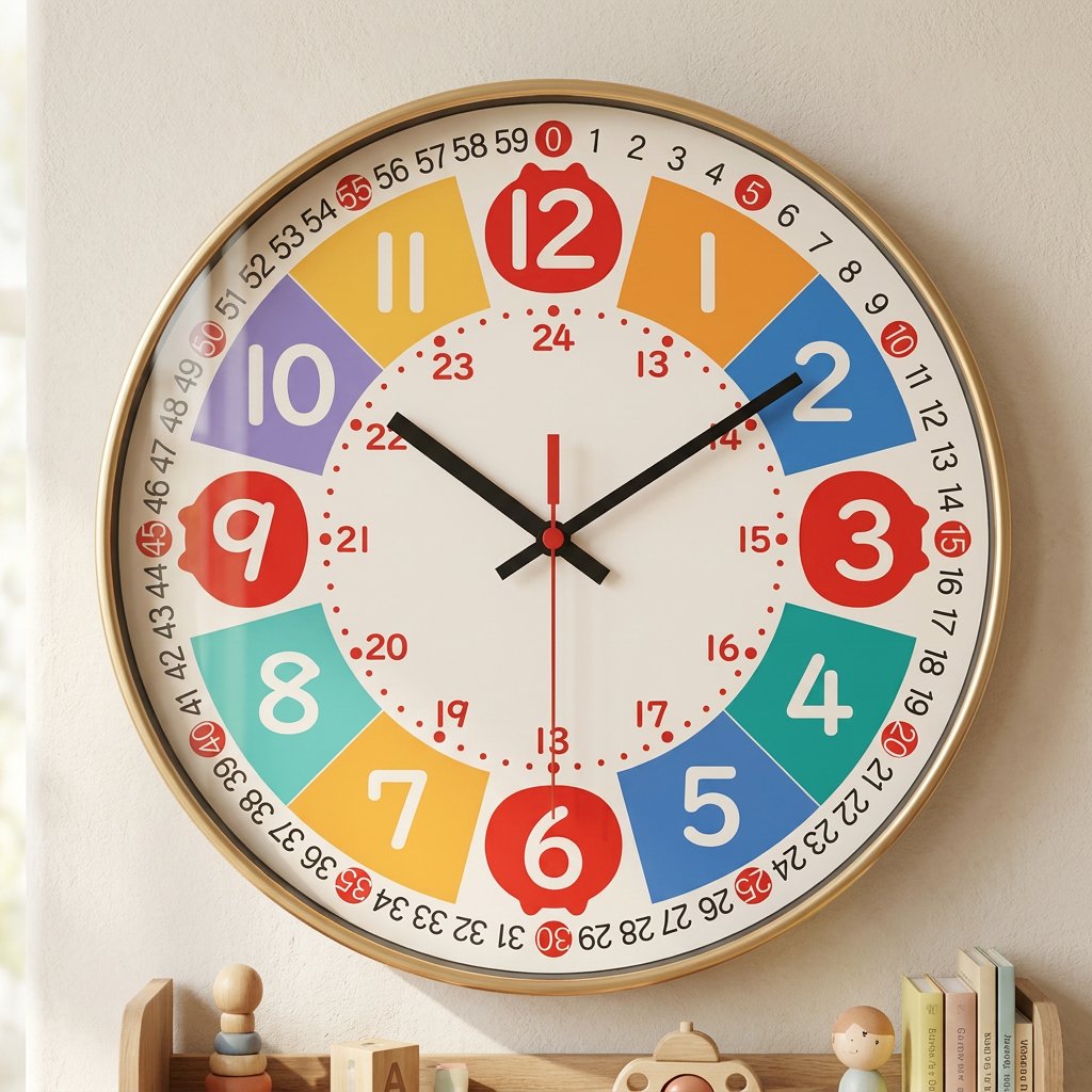 Reloj de Pared Infantil Educativo de Colores