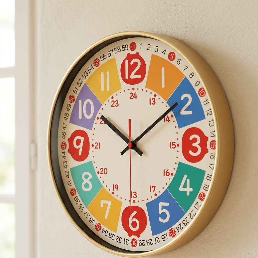 Reloj de Pared Infantil Educativo de Colores - imagen 3