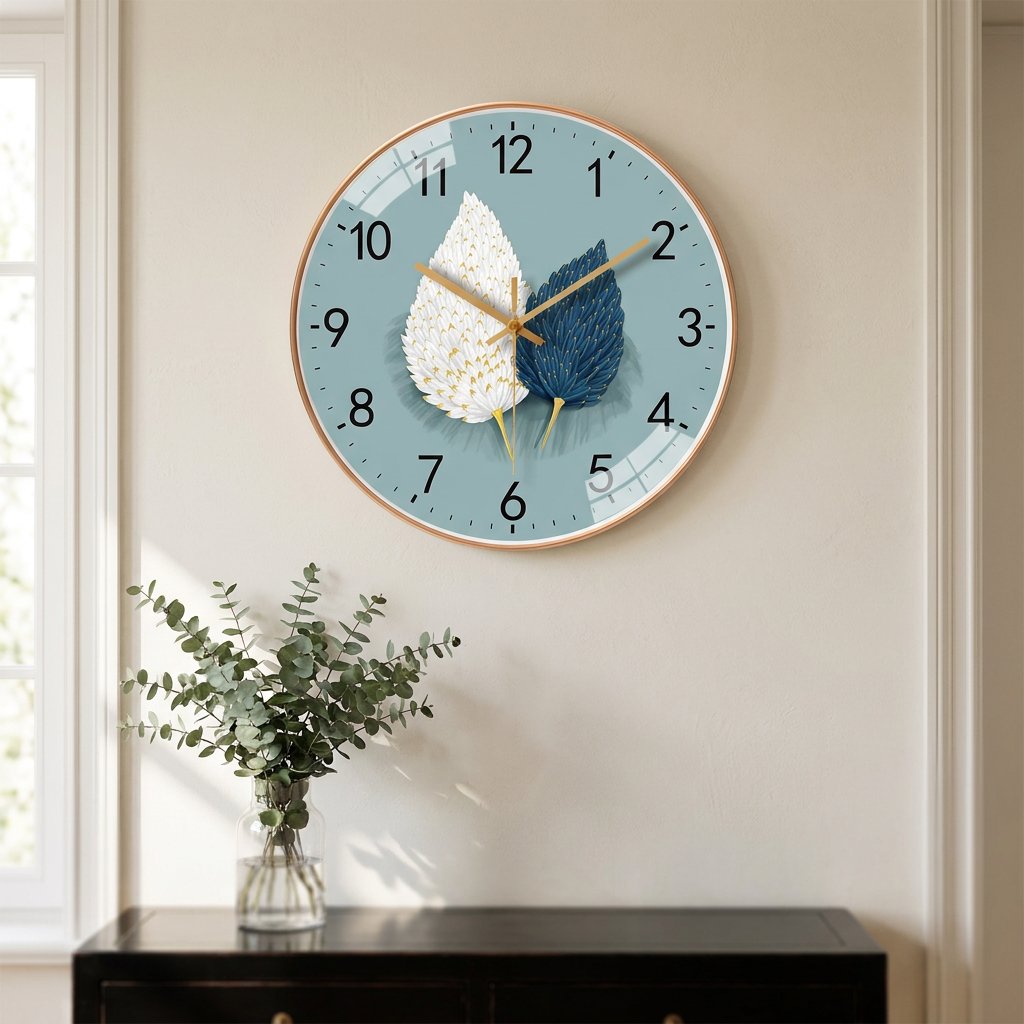 Reloj de Pared Hojas Azul