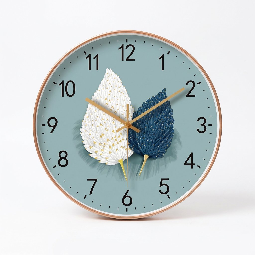 Reloj de Pared Hojas Azul - imagen 3