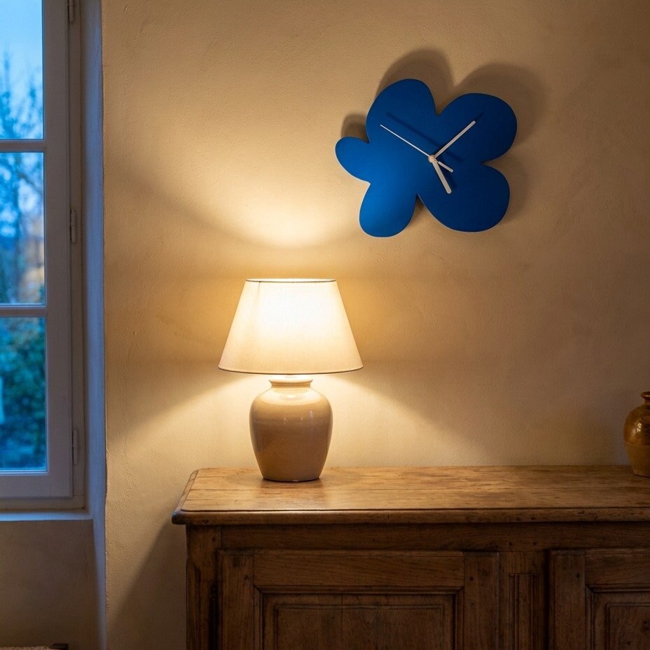 Reloj de Pared Flor Azul - imagen 4