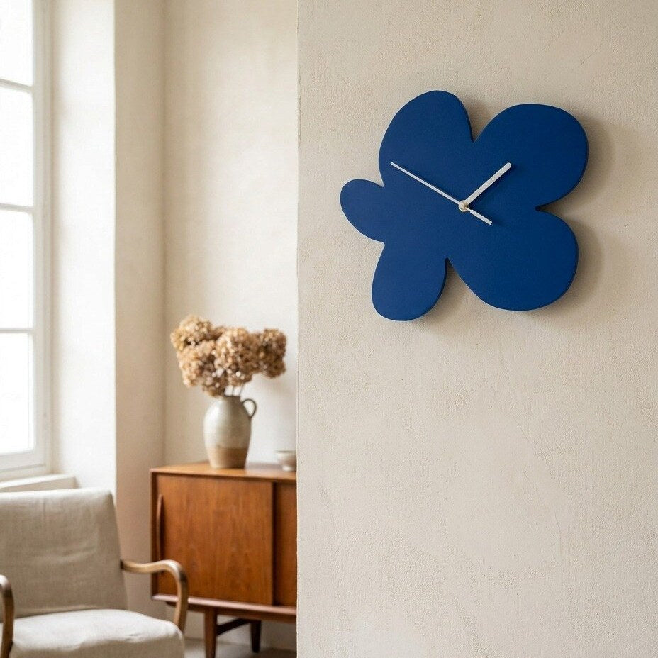 Reloj de Pared Flor Azul