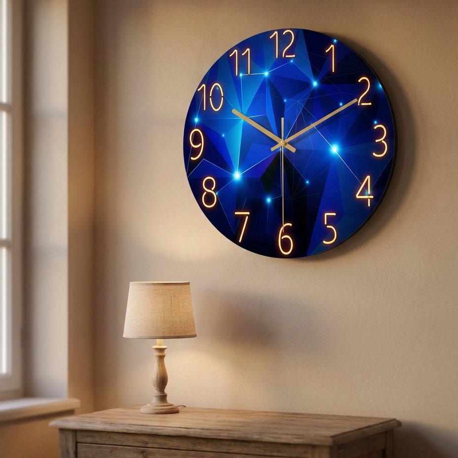 Reloj de Pared Geométrico Luminoso