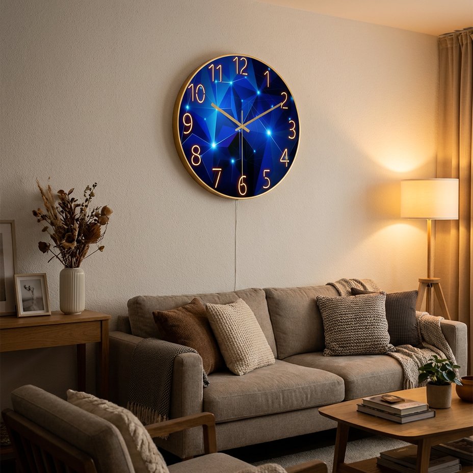 Reloj de Pared Geométrico Luminoso - imagen 2