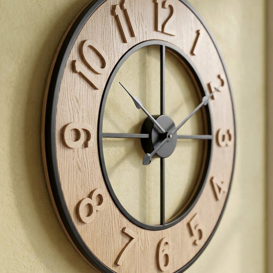 Reloj de Pared Industrial Madera - imagen 3