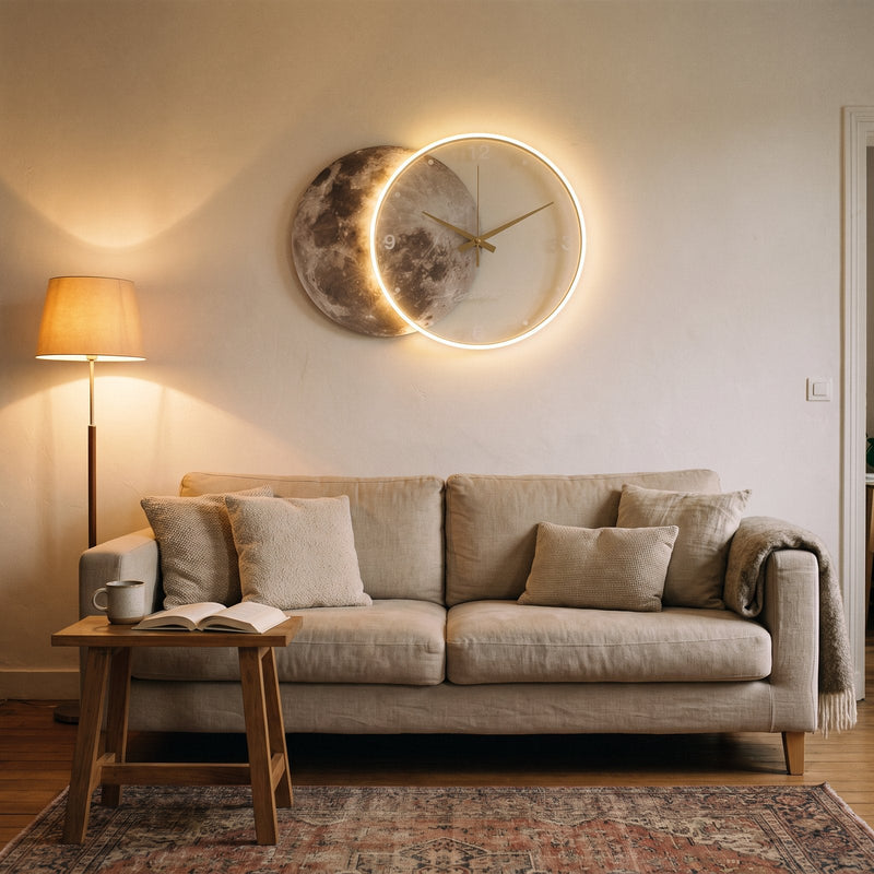 Reloj de Pared Luna Luminosa