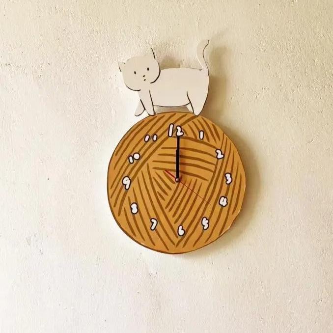 Reloj de Pared Gato Tricot