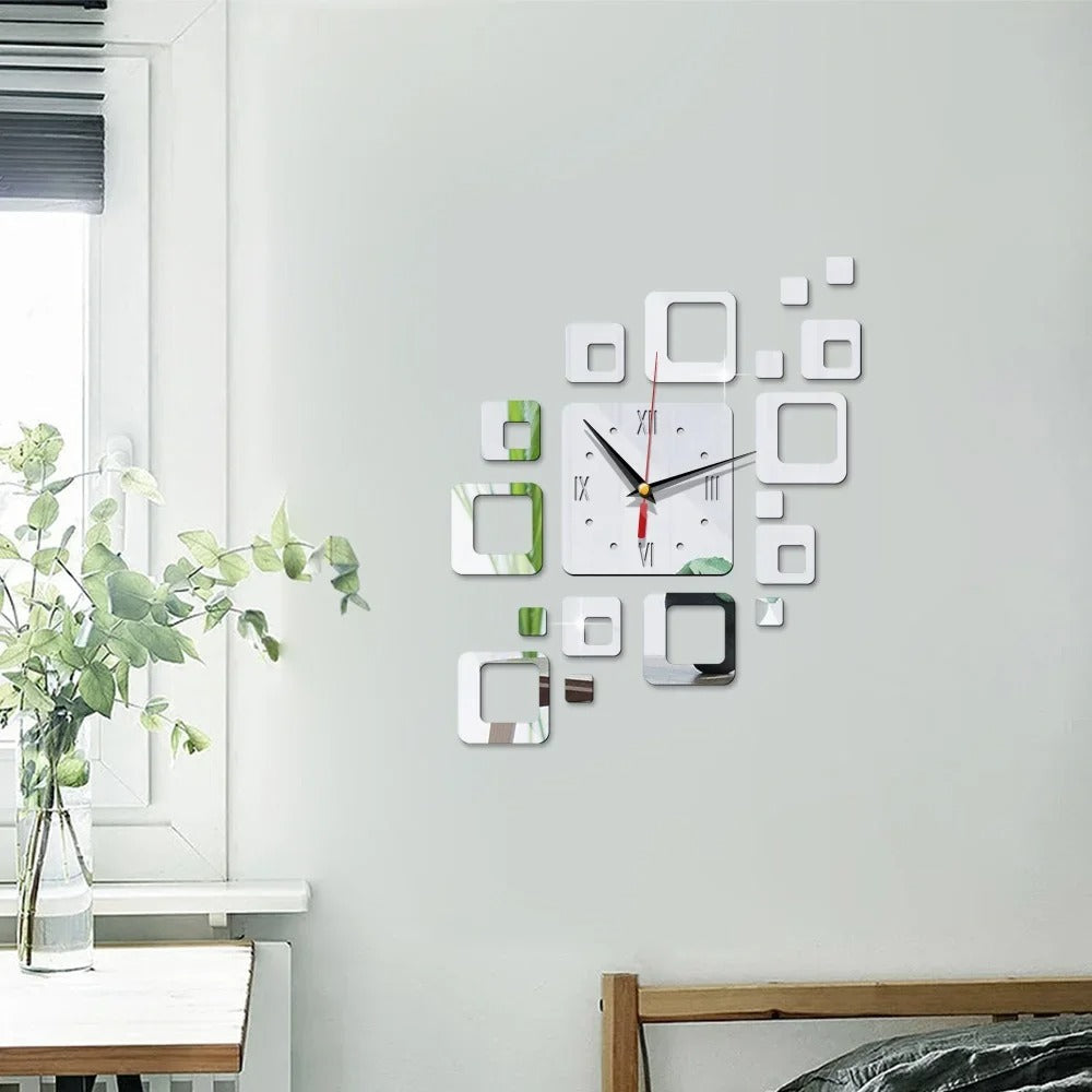 Reloj de Pared Cuadrados Espejo