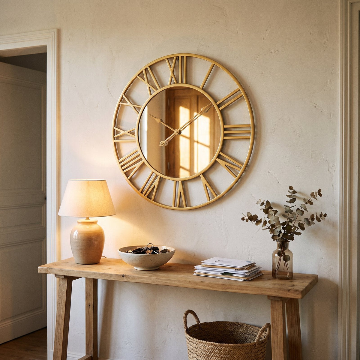 Reloj de Pared Espejo Dorado - imagen 2