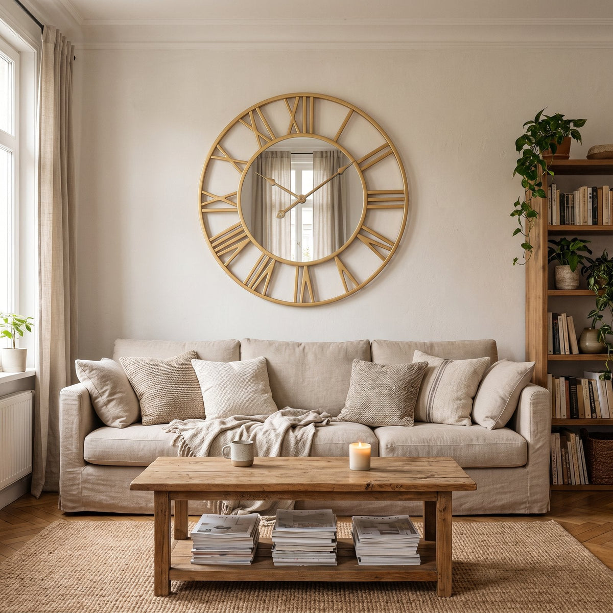 Reloj de Pared Espejo Dorado - imagen 3
