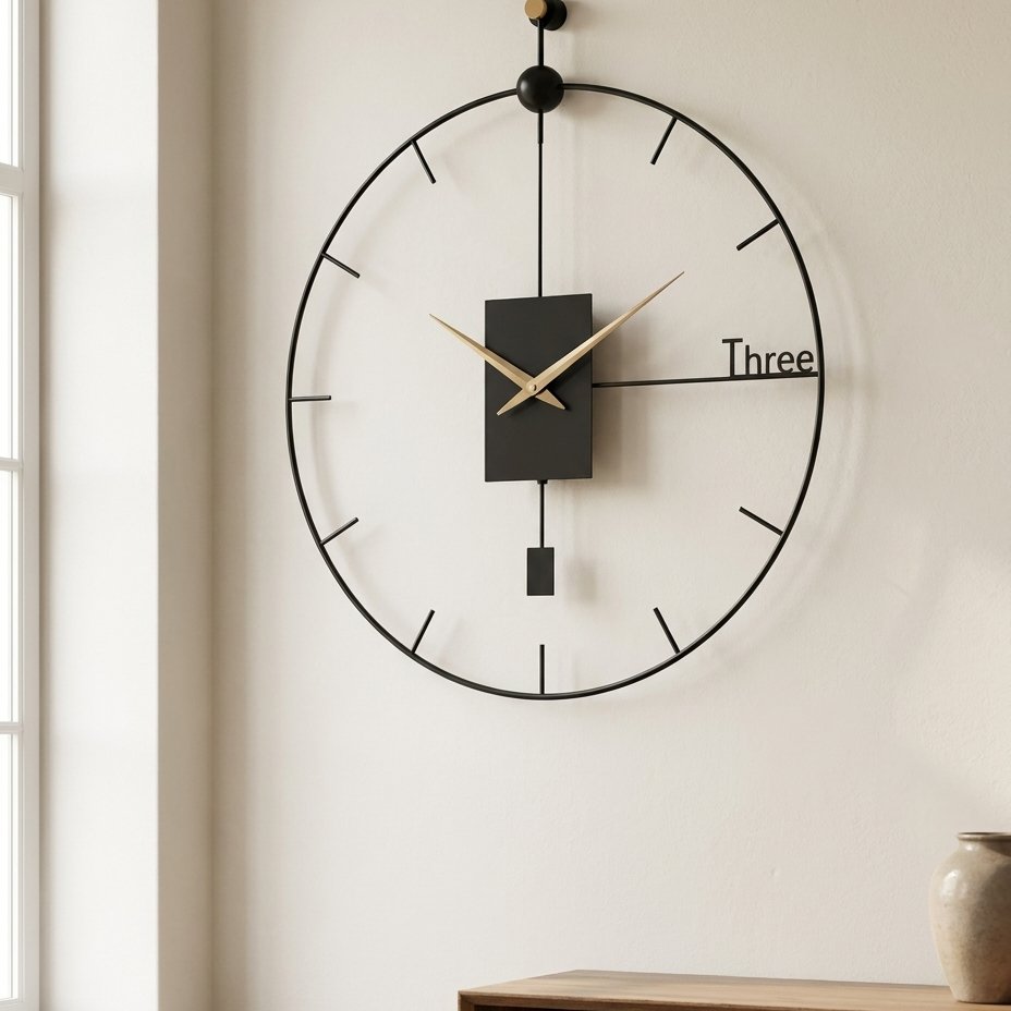 Reloj de Pared Moderno con Péndulo