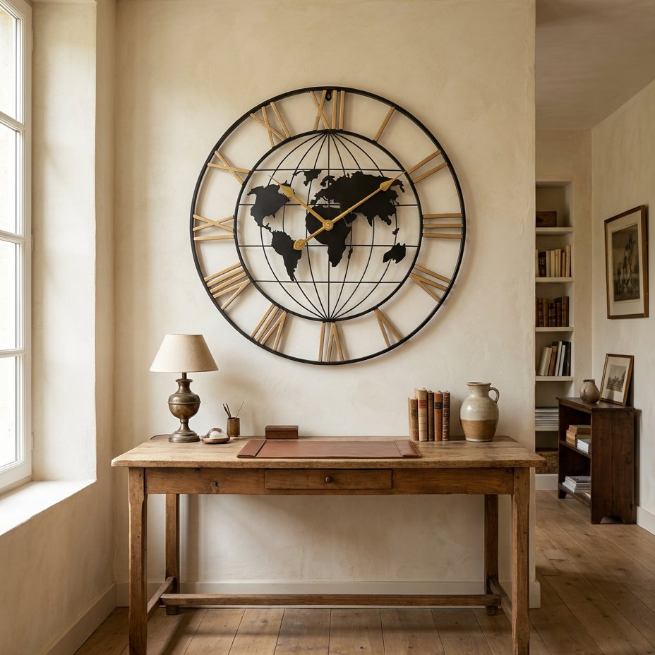 Reloj de Pared Mapamundi Metal - imagen 2