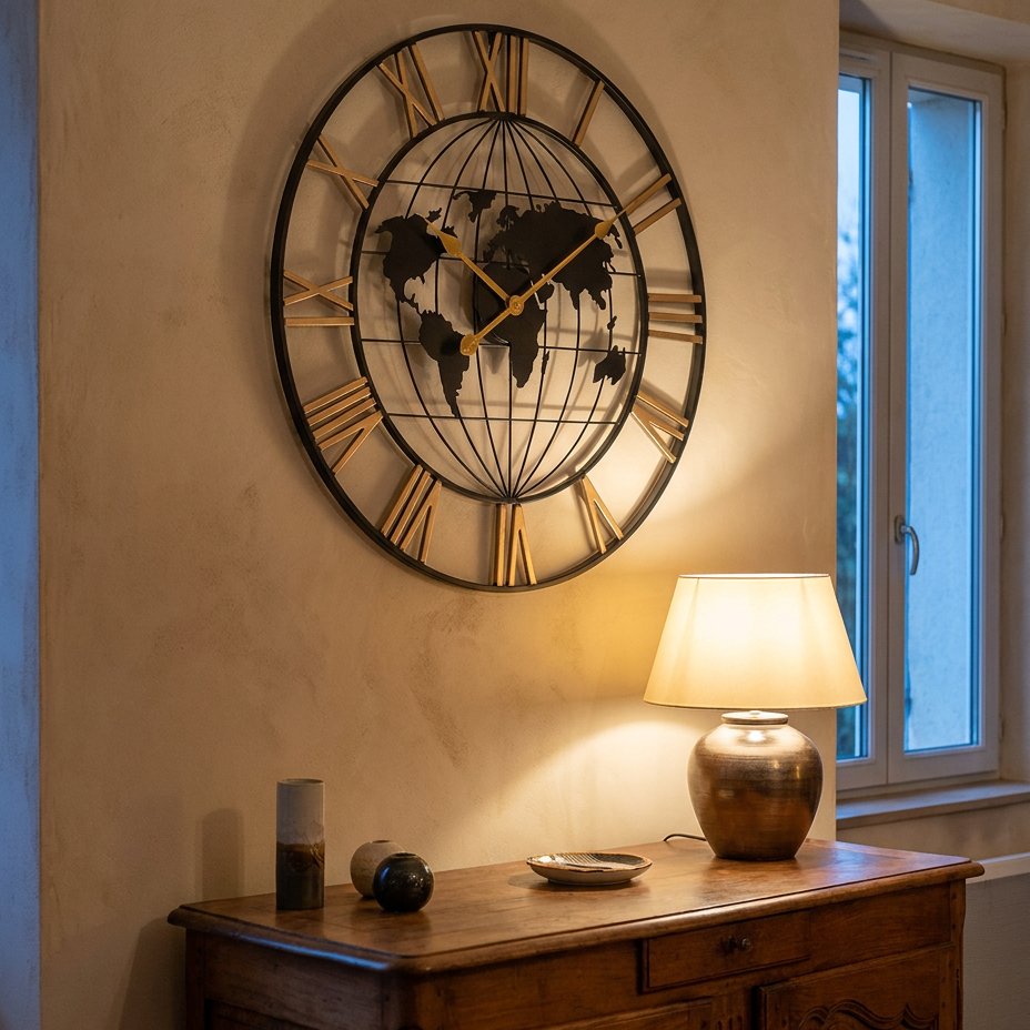 Reloj de Pared Mapamundi Metal - imagen 4