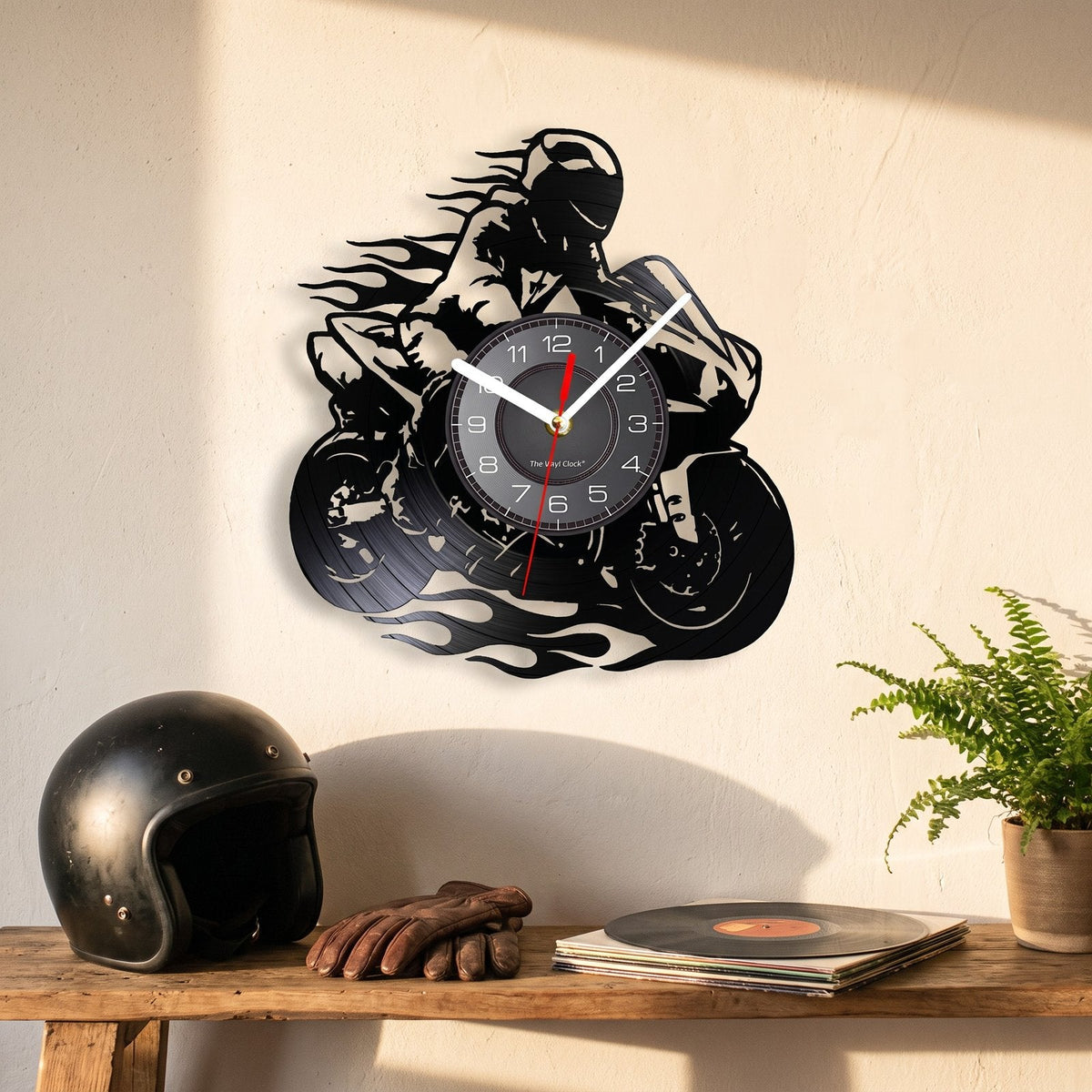 Reloj de Pared Moto Vinilo