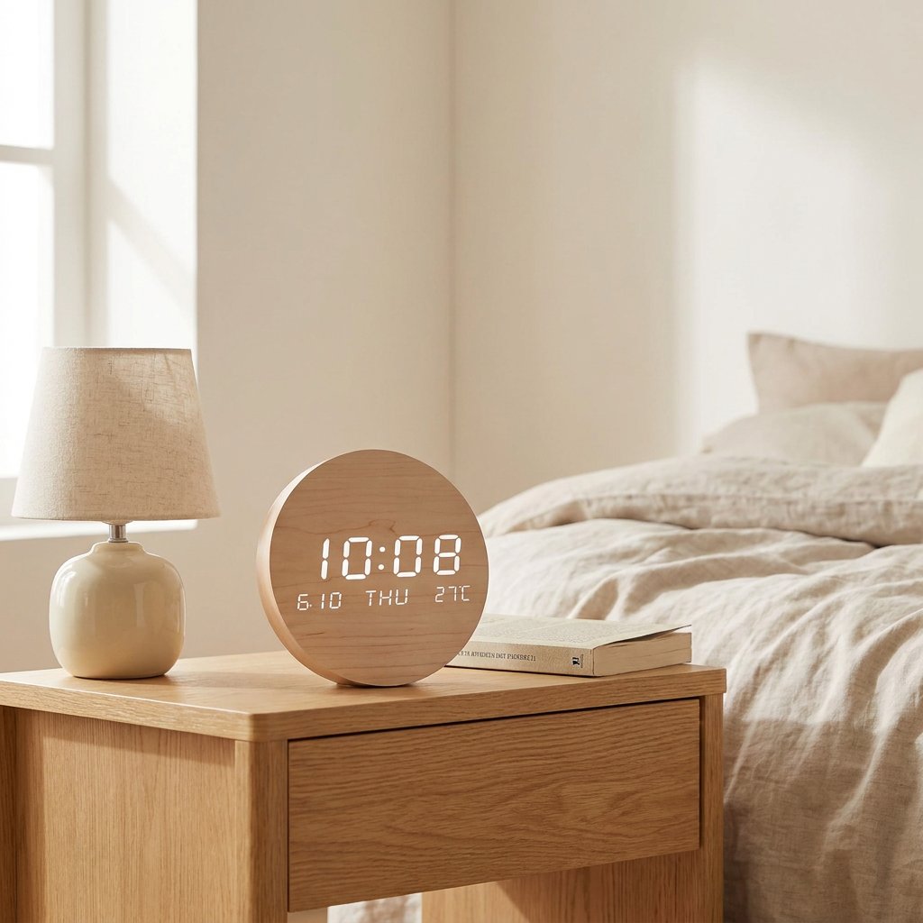 Reloj de Sobremesa Digital Madera