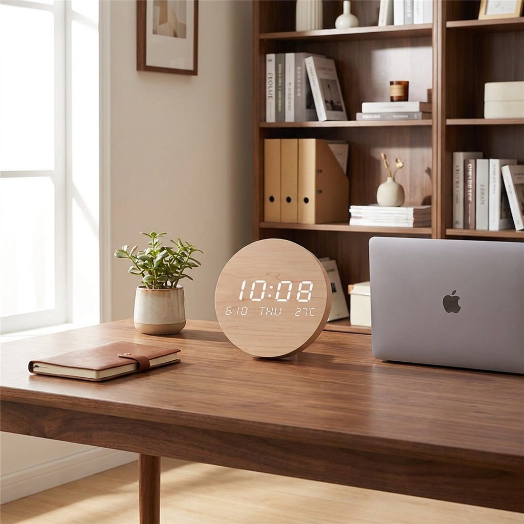 Reloj de Sobremesa Digital Madera - imagen 2