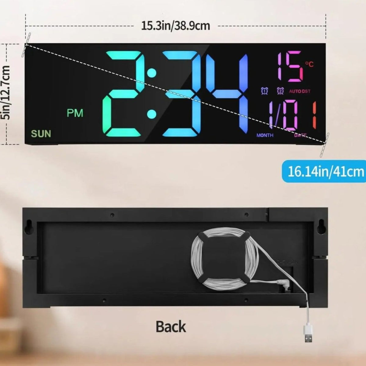 Reloj de Pared LED Colorido - imagen 3