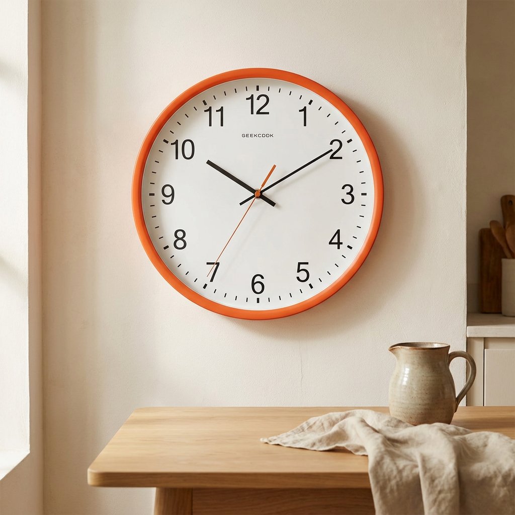 Reloj de Pared Naranja Números
