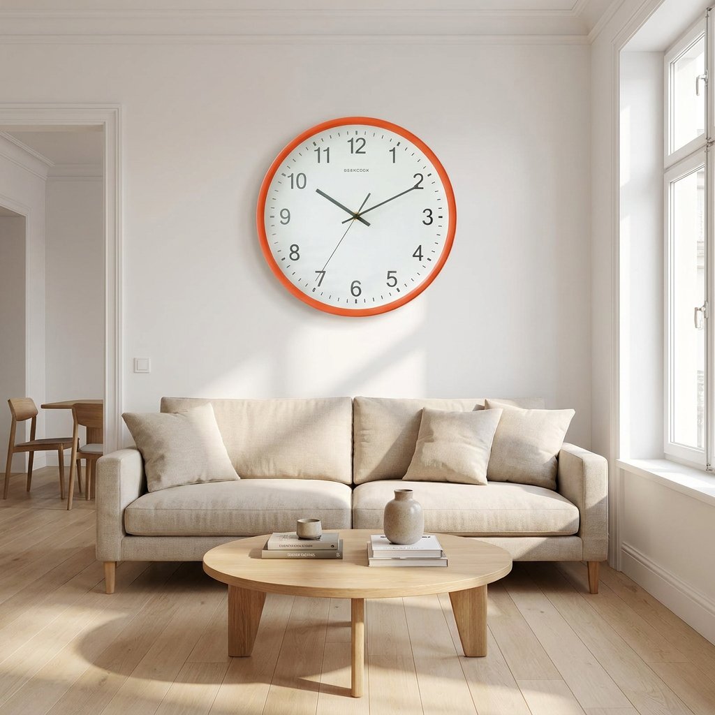 Reloj de Pared Naranja Números - imagen 2