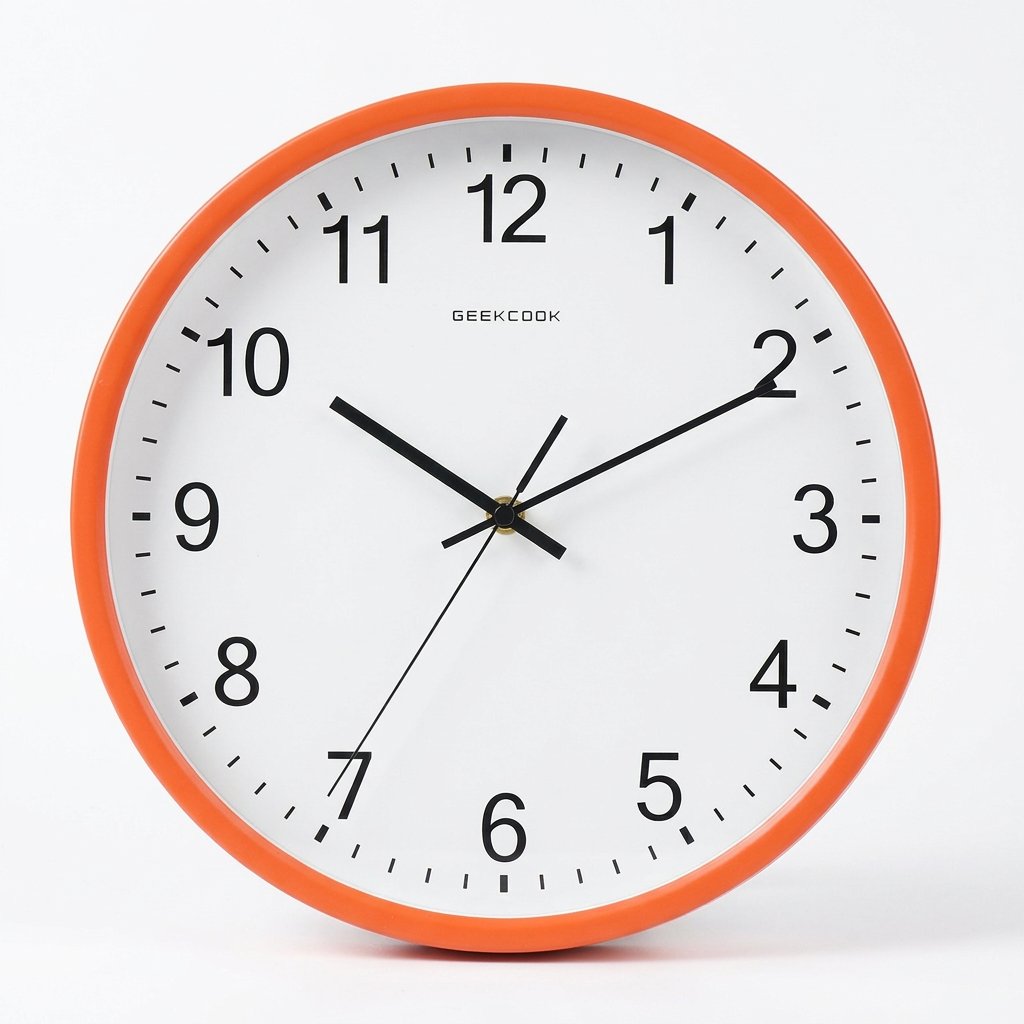 Reloj de Pared Naranja Números - imagen 3
