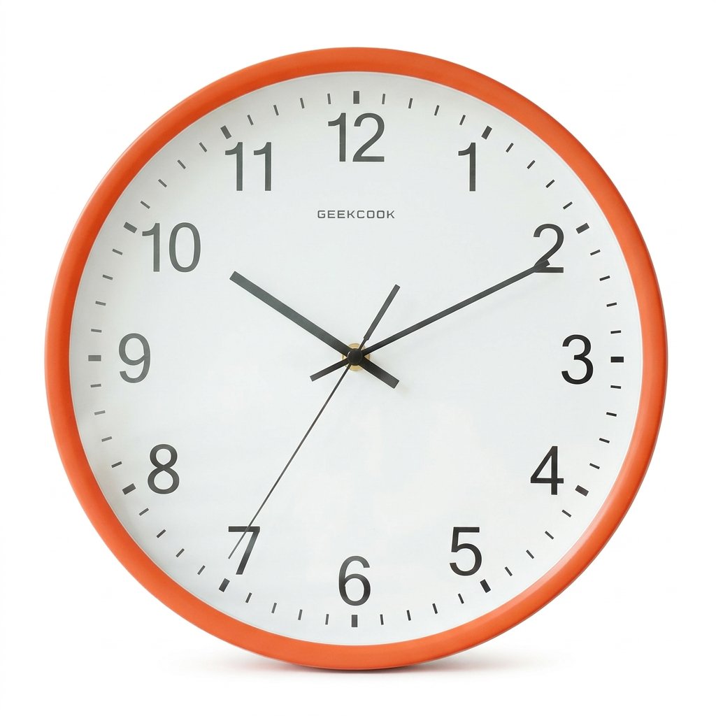 Reloj de Pared Naranja Números - imagen 4