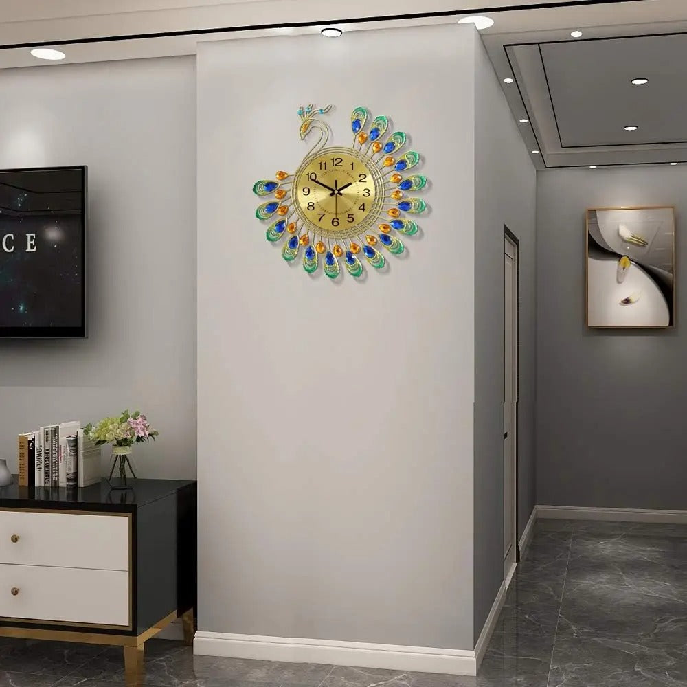 Reloj de Pared Pavo Real Cristal - imagen 3