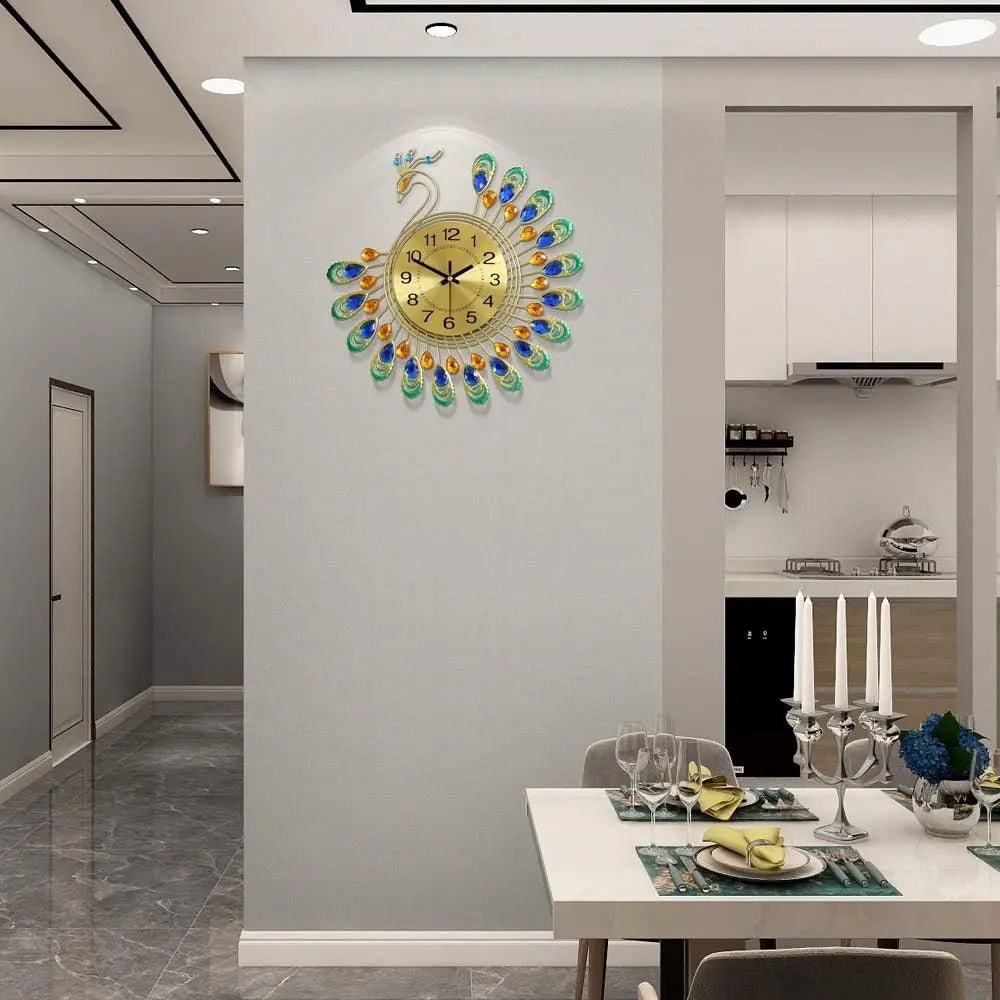 Reloj de Pared Pavo Real Cristal - imagen 2