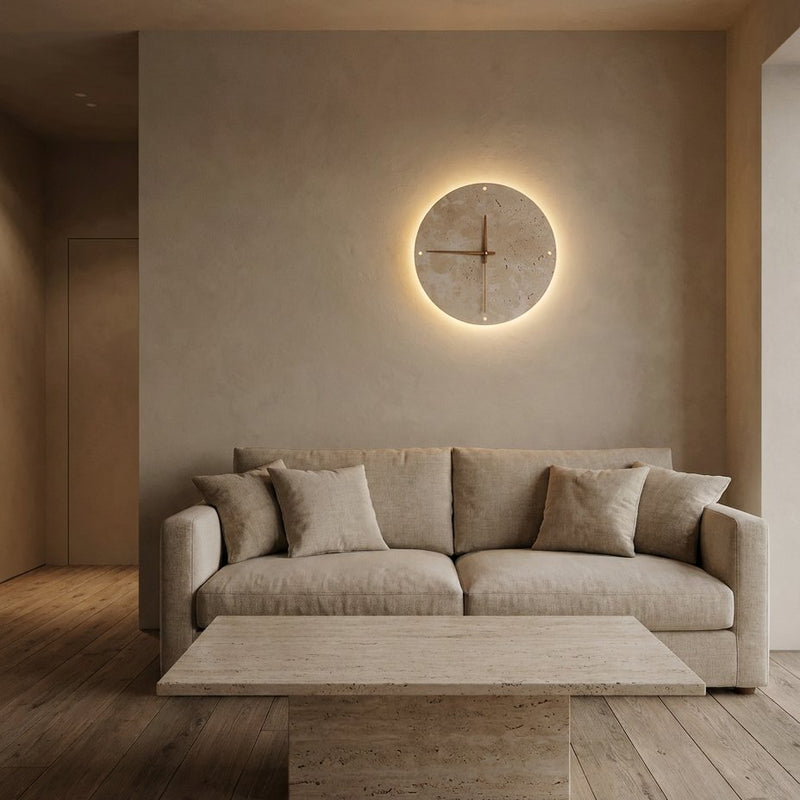 Reloj de Pared Piedra Iluminada