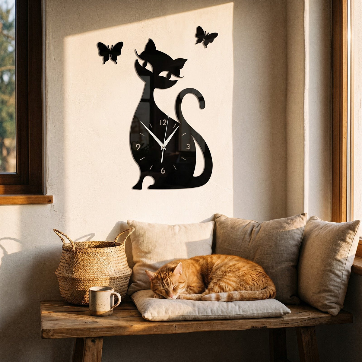 Reloj de Pared Silueta Gato