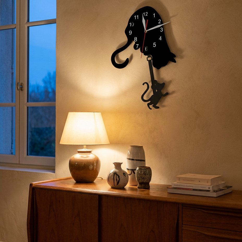 Reloj de Pared Silueta Gato - imagen 4