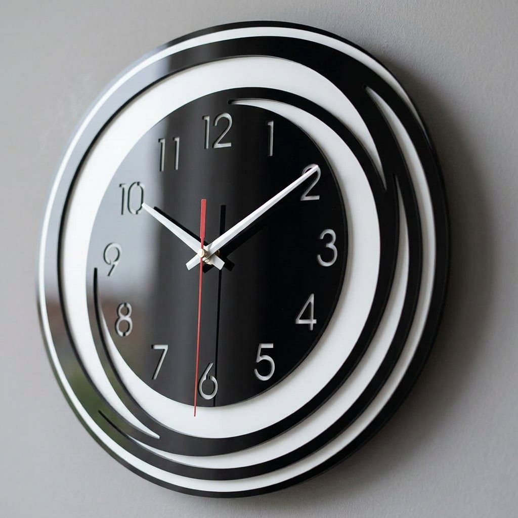 Reloj de Pared Espiral Negro - imagen 3