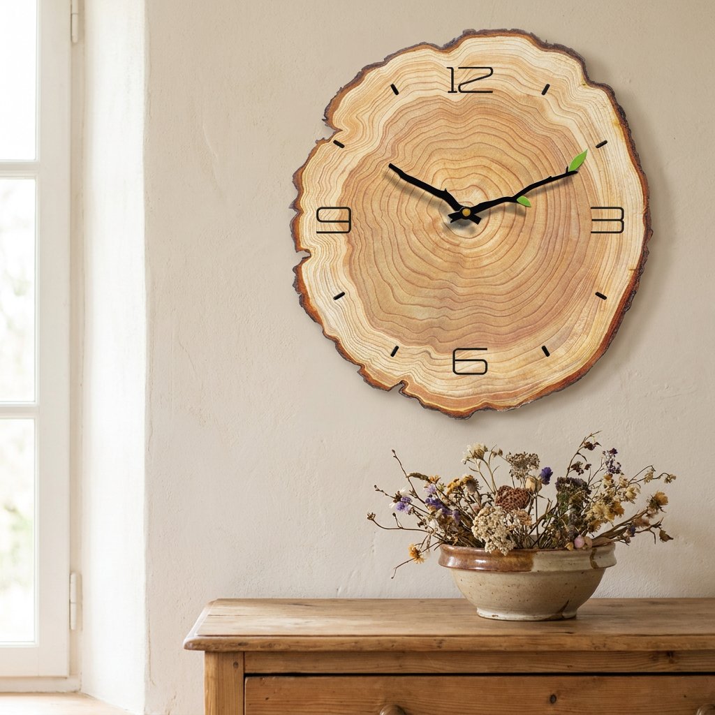 Reloj de Pared Rodaja de Madera