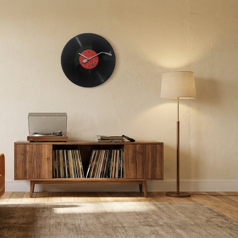 Reloj de Pared Vinilo Negro - imagen 2