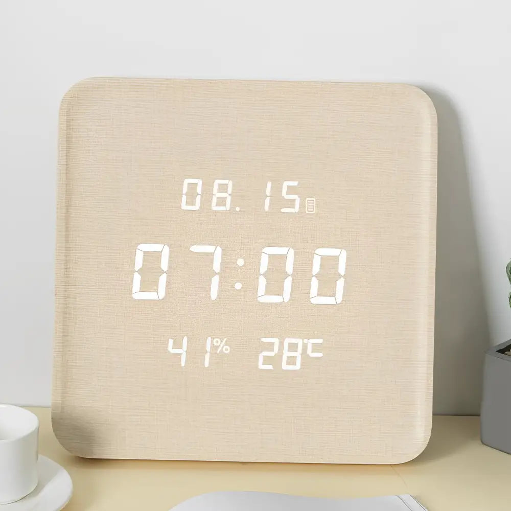 Reloj de Sobremesa LED Madera - imagen 2