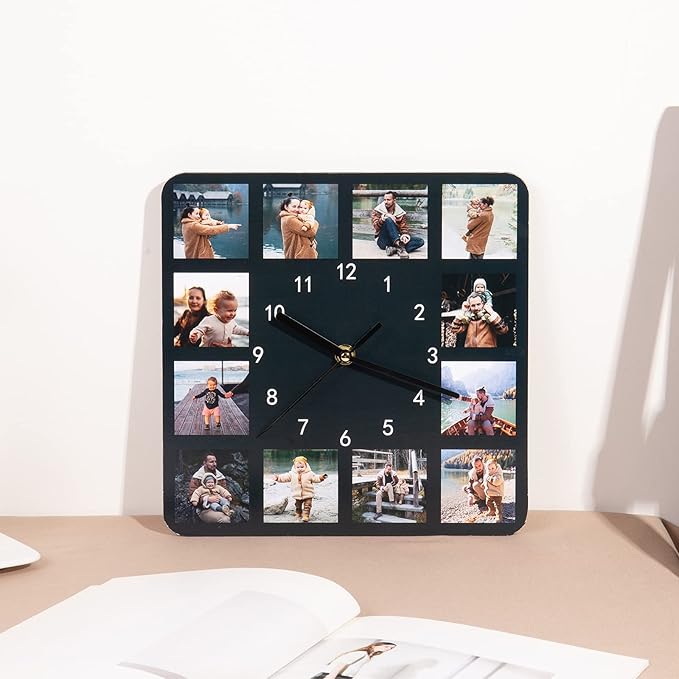 Reloj de Pared Cuadrado Multifoto