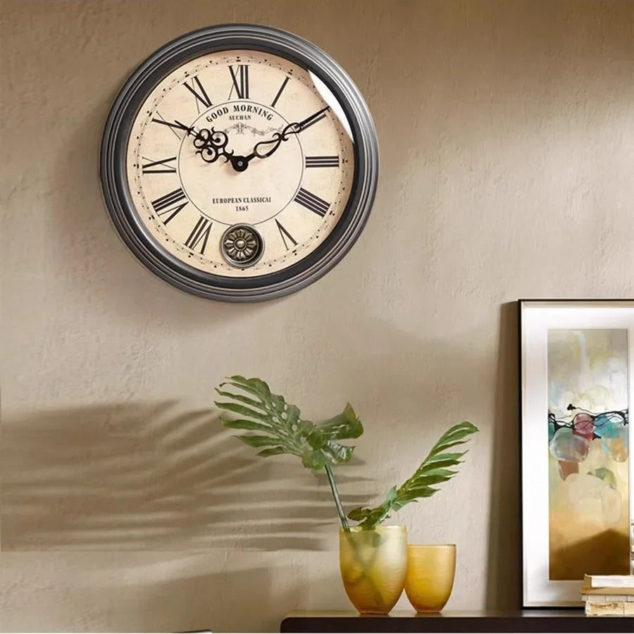 Reloj de Pared Vintage Números Romanos