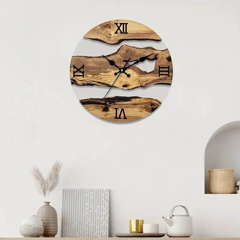 Reloj de Pared Madera Craquelada