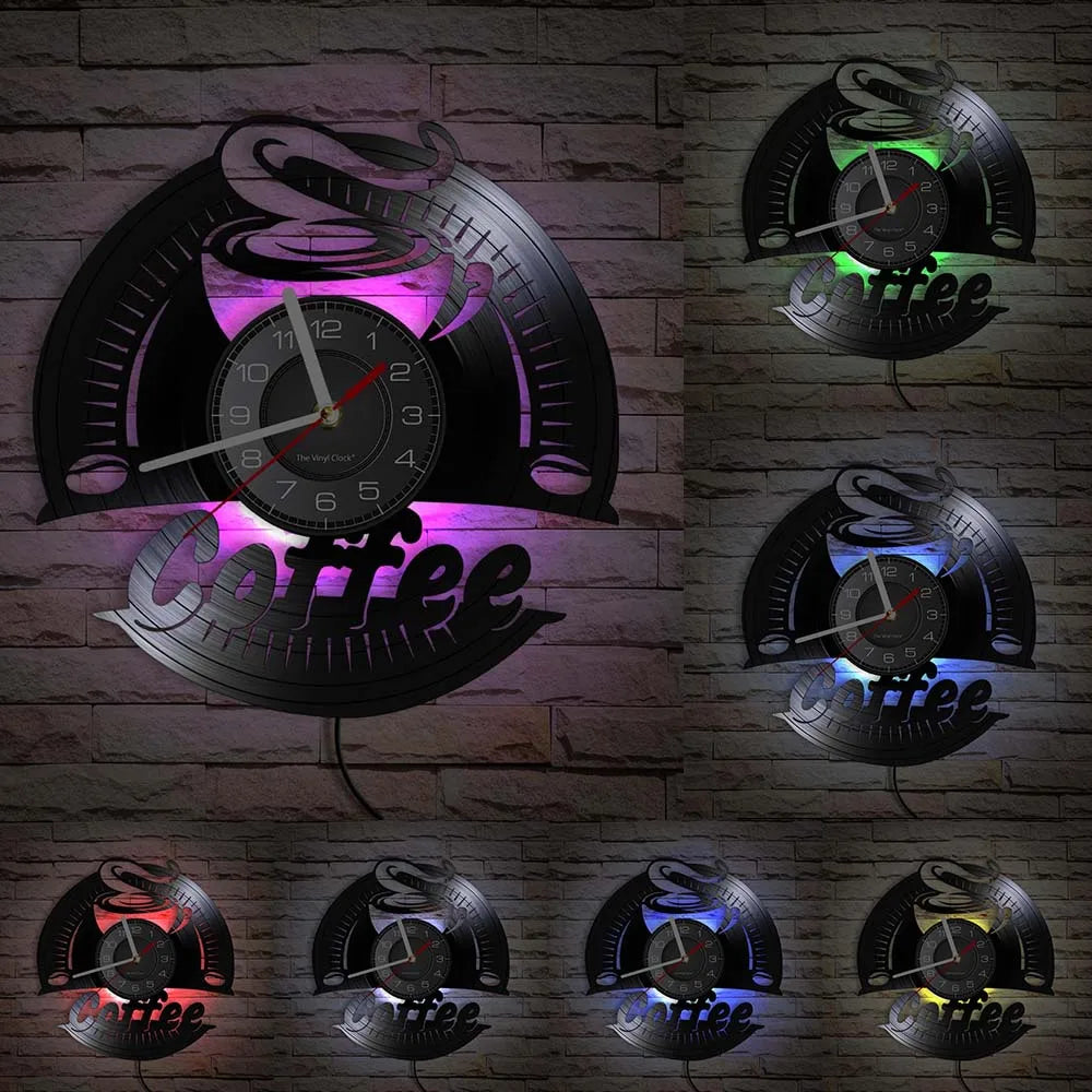 Reloj de Pared Café LED